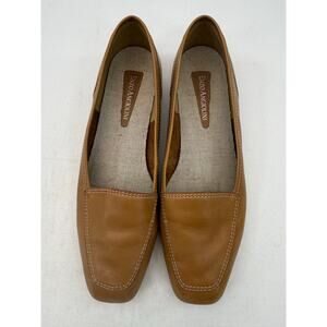 Enzo Angiolini Tan Liberty Leather Square Toe Classic Loafers Size 8M